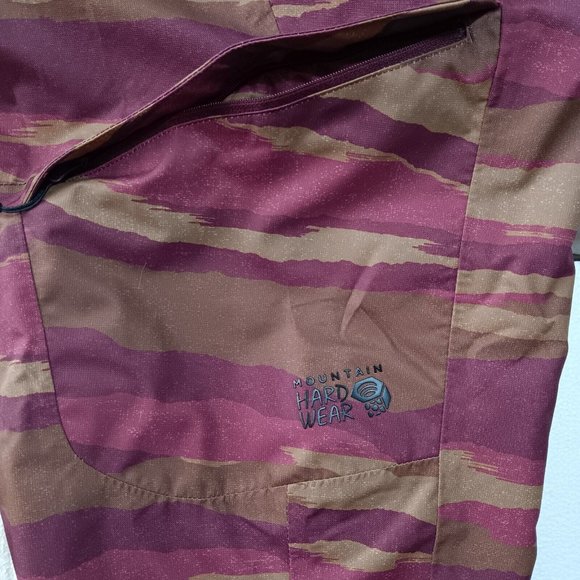 Womens L  Mountain Hardwear Firefall​ Cocoa Red Ski Snow Board Bibs Pants - Picture 6 of 7